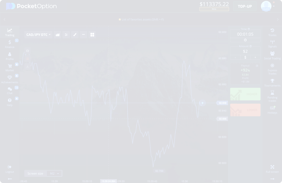 Pocket Option trading platform demonstration